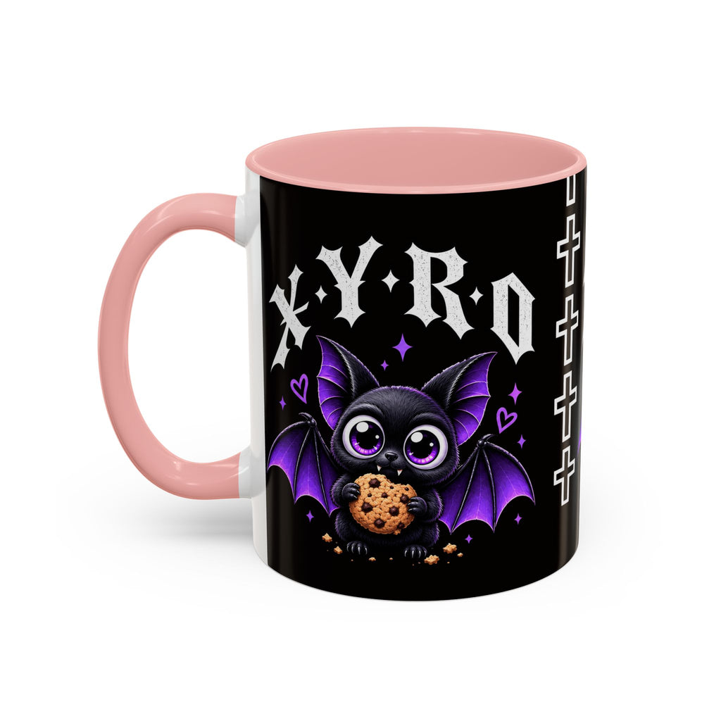 XYRO Cross & Bat Mug — Purple Vampire Aesthetic Coffee Cup