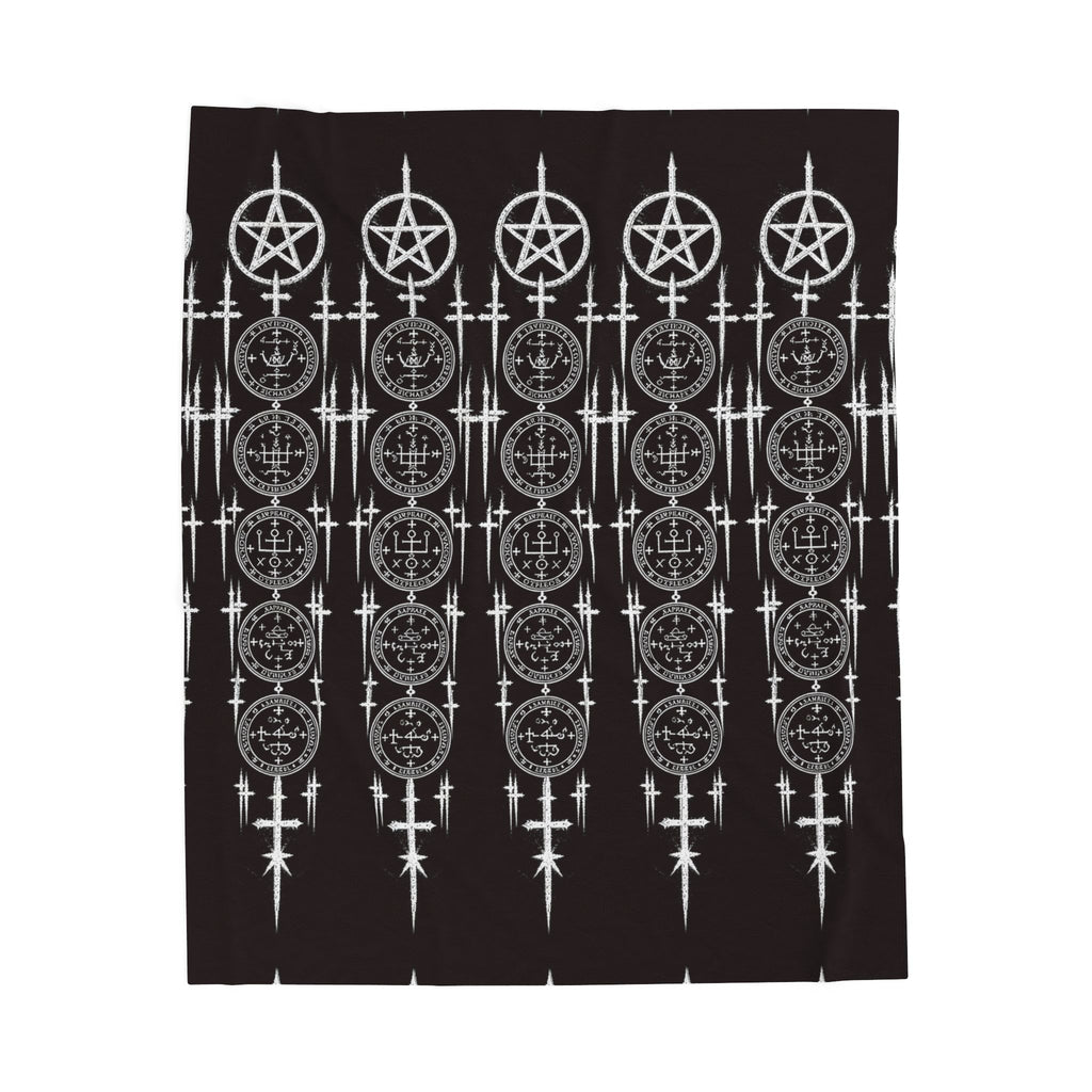 XYRO Pentagram Plush Blanket — Archangel Sigil Velveteen Throw