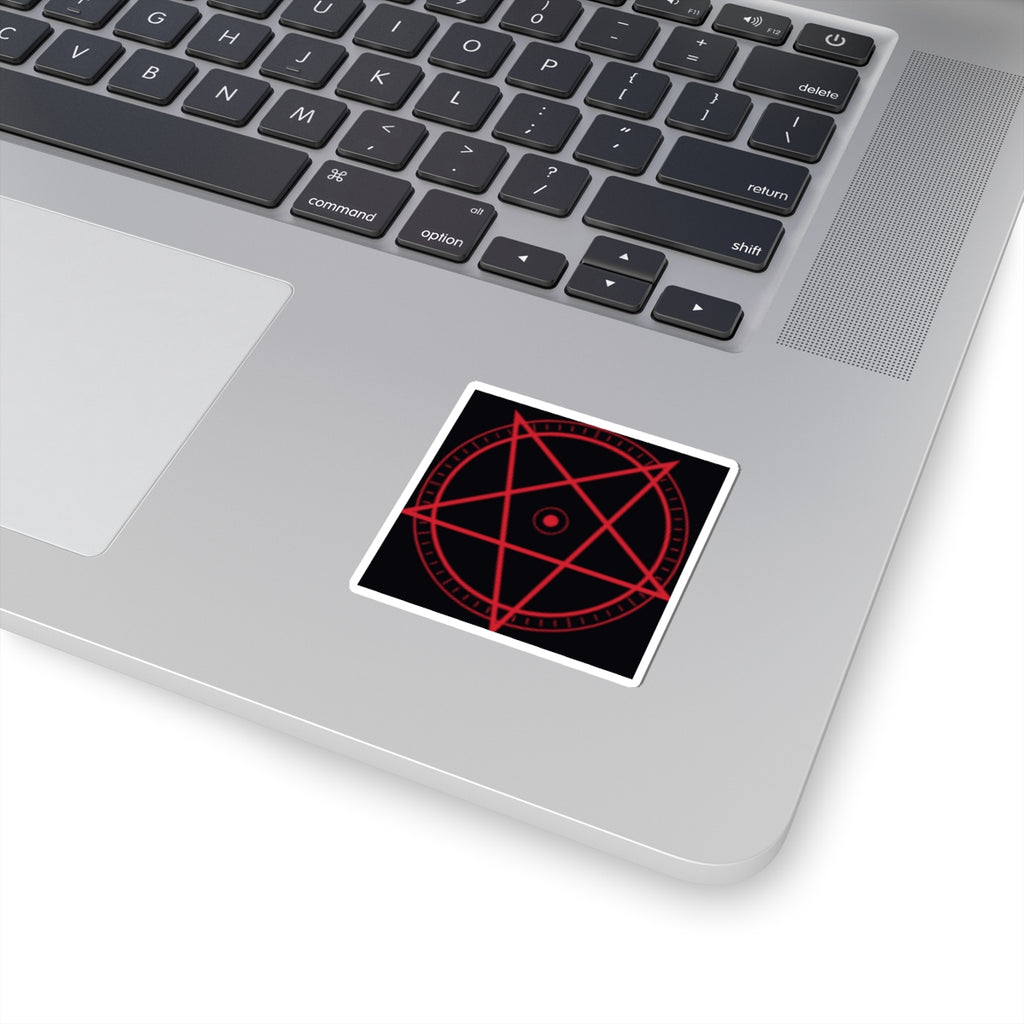 XYRO Red Pentagram Sticker — Occult Kiss-Cut Laptop Decal