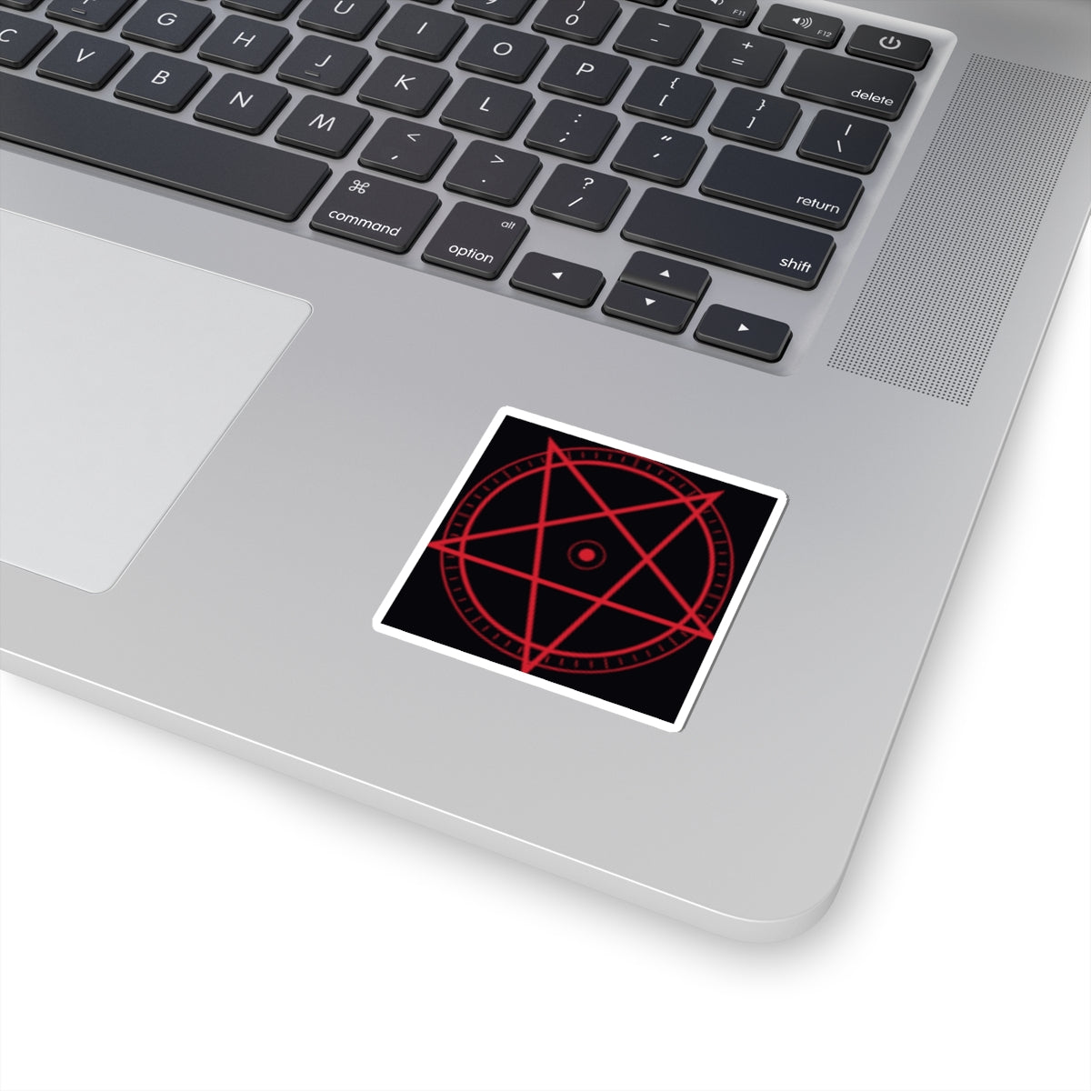 XYRO Red Pentagram Sticker — Occult Kiss-Cut Laptop Decal