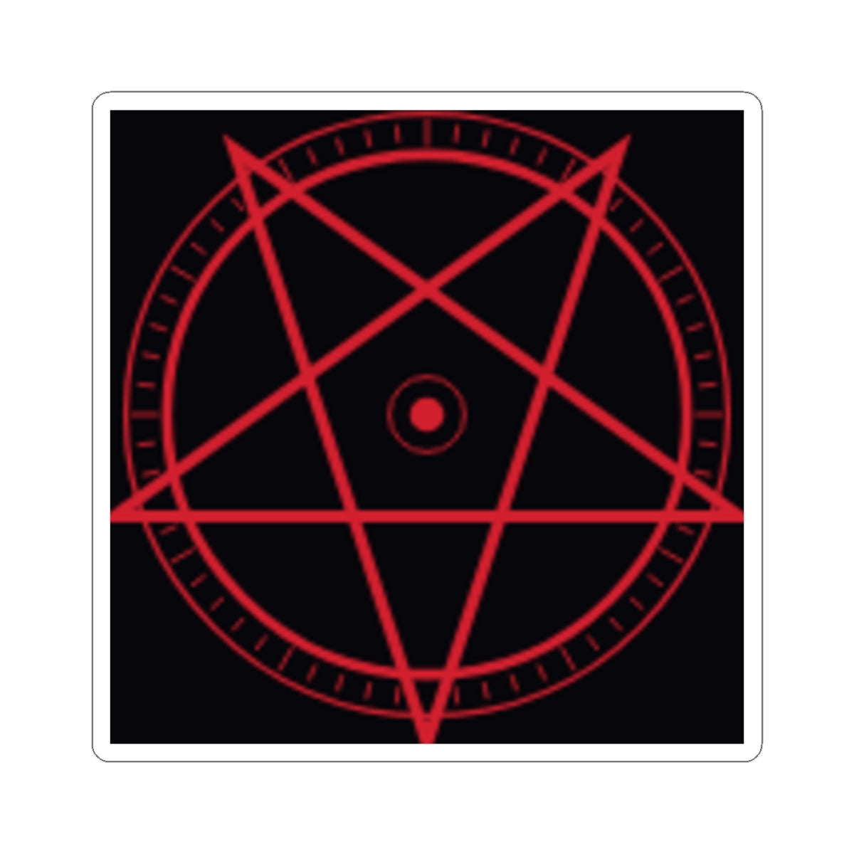 XYRO Red Pentagram Sticker — Occult Kiss-Cut Laptop Decal