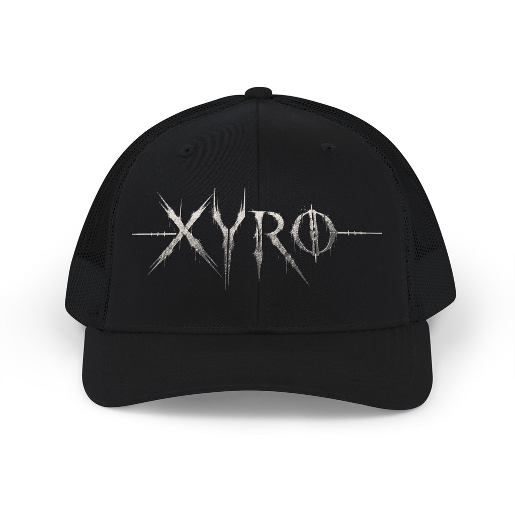 XYRO Logo Trucker Cap — Black Metal Snapback
