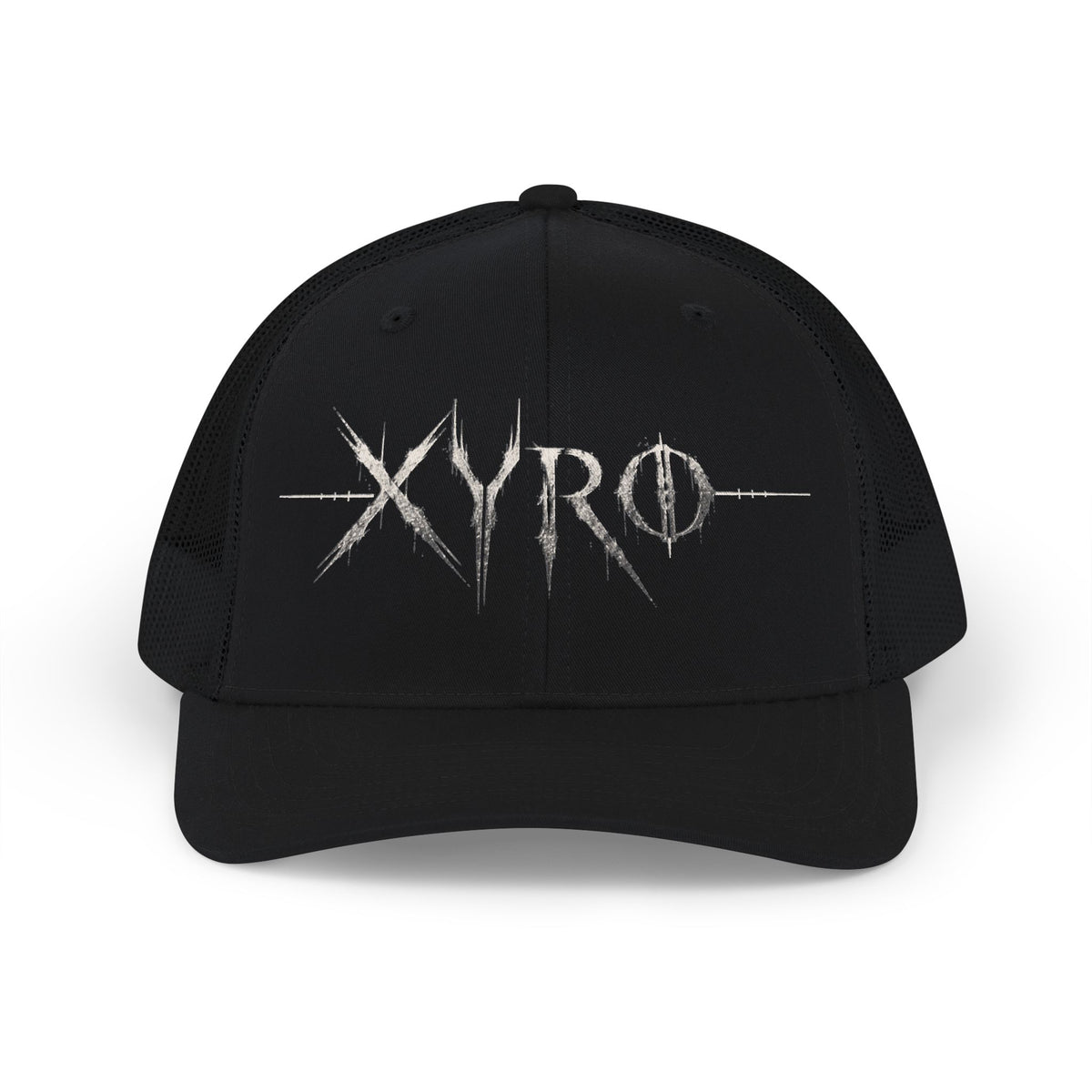 XYRO Logo Trucker Cap — Black Metal Snapback
