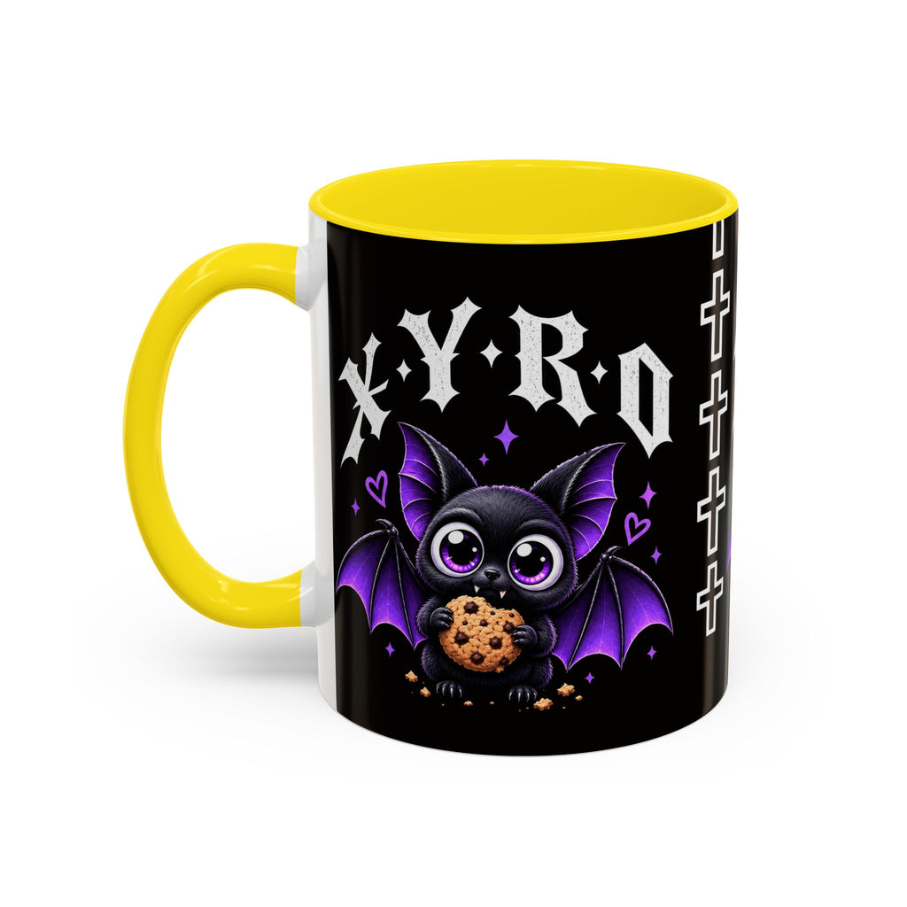 XYRO Cross & Bat Mug — Purple Vampire Aesthetic Coffee Cup