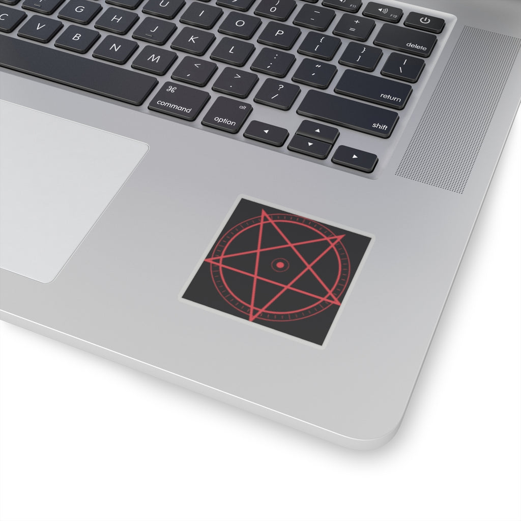 XYRO Red Pentagram Sticker — Occult Kiss-Cut Laptop Decal