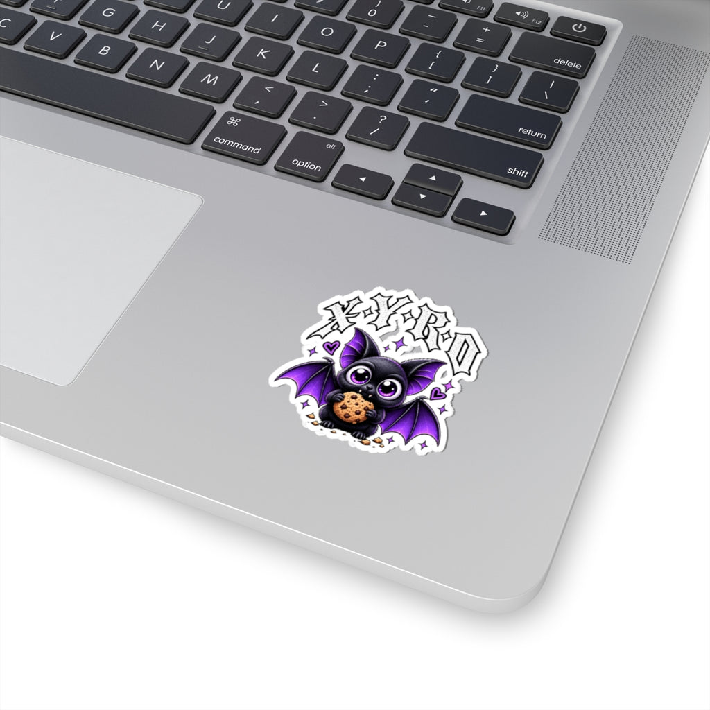 XYRO Kawaii Bat Sticker — Purple Cookie Bat Kiss-Cut Decal