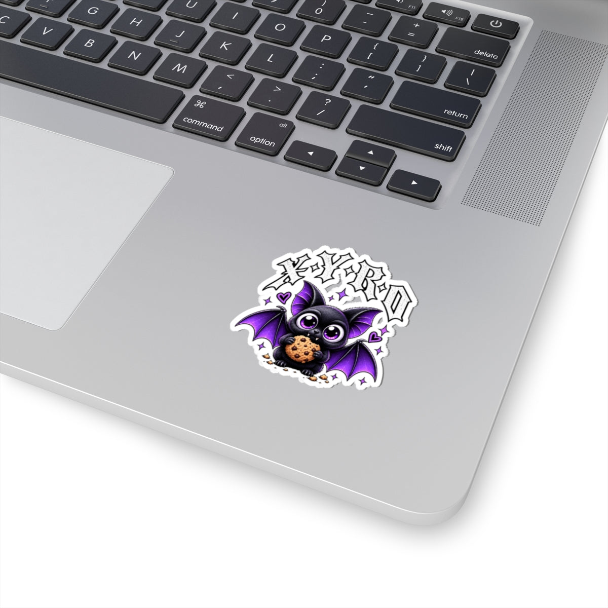 XYRO Kawaii Bat Sticker — Purple Cookie Bat Kiss-Cut Decal