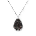 XYRO Reaper Blood Rose Pendant — Engraved Oval Necklace