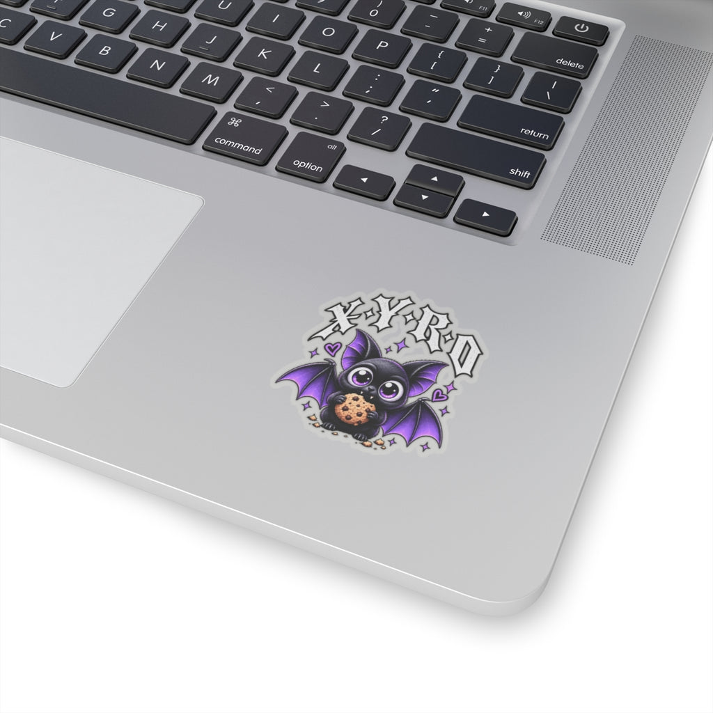 XYRO Kawaii Bat Sticker — Purple Cookie Bat Kiss-Cut Decal