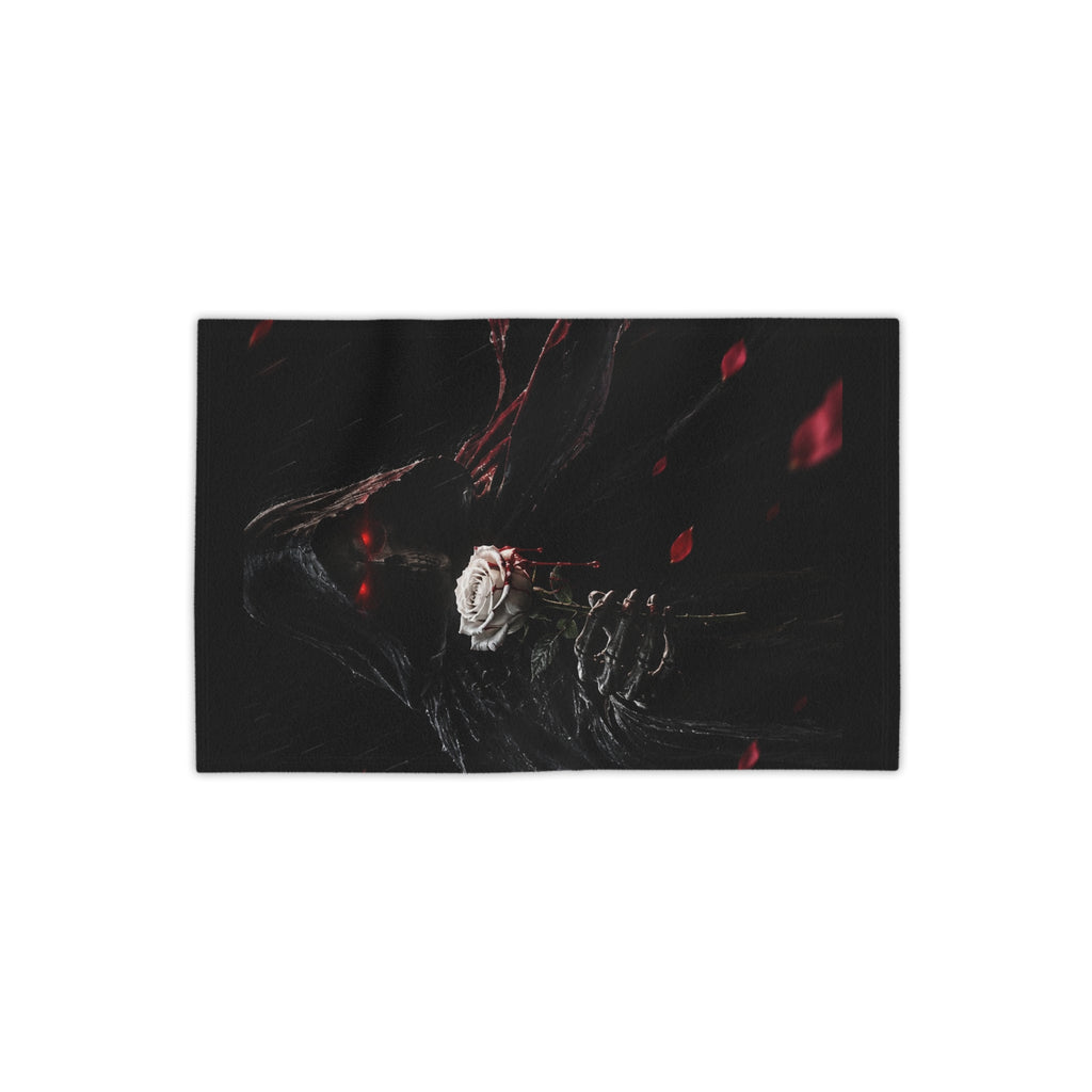 XYRO Reaper & White Rose Beach Towel — Gothic Hooded Figure
