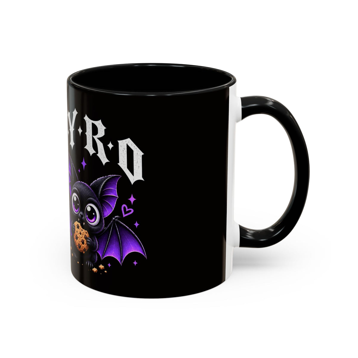XYRO Cross & Bat Mug — Purple Vampire Aesthetic Coffee Cup