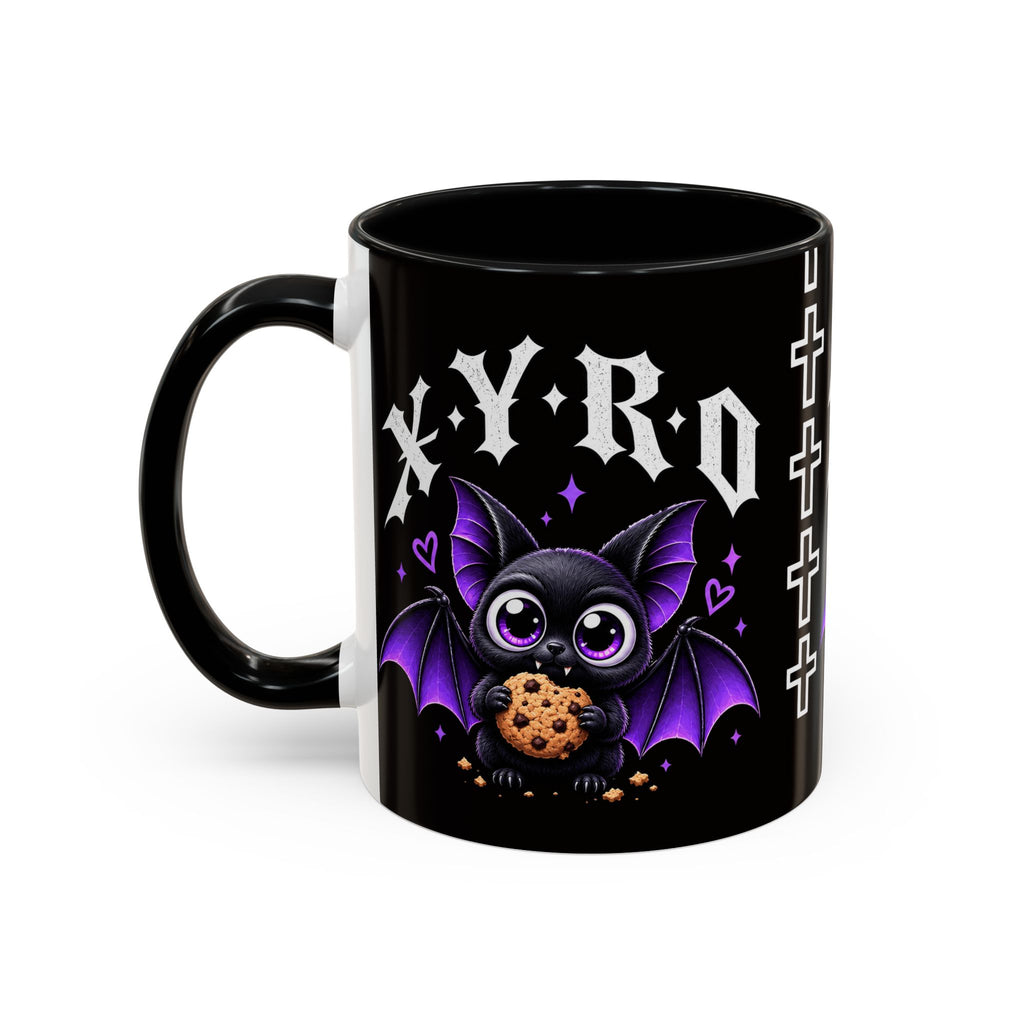XYRO Cross & Bat Mug — Purple Vampire Aesthetic Coffee Cup