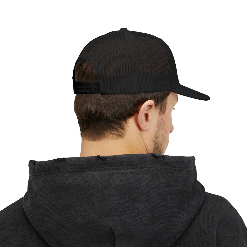 XYRO Logo Trucker Cap — Black Metal Snapback