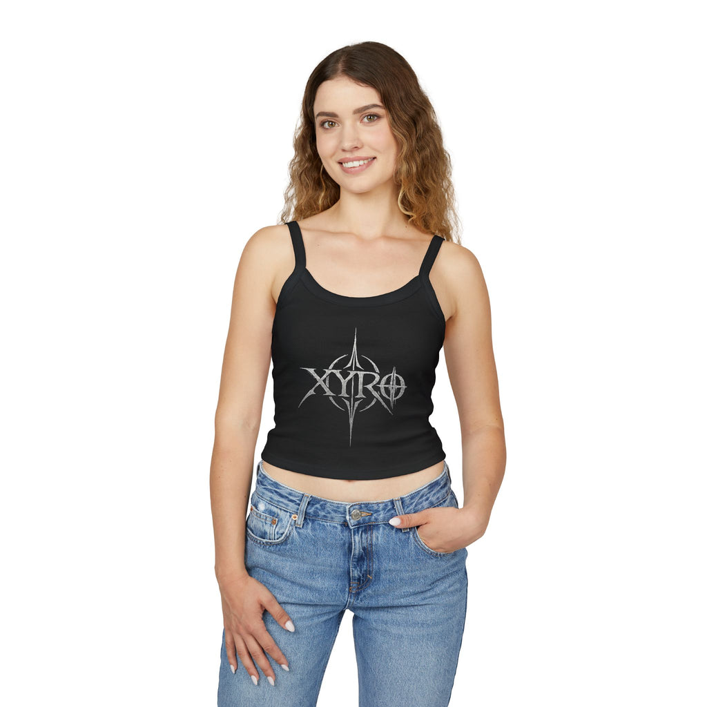 XYRO Logo Crop Tank — Gothic Spaghetti Strap Band Top