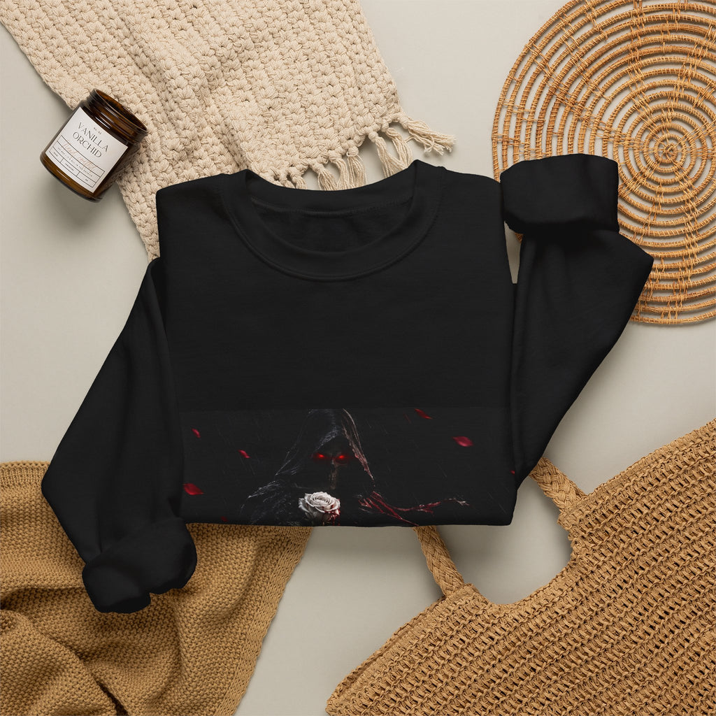 XYRO Anime Reaper Rose Crewneck — Gothic Graphic Sweatshirt