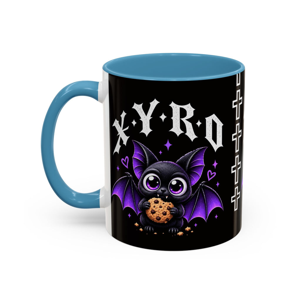 XYRO Cross & Bat Mug — Purple Vampire Aesthetic Coffee Cup