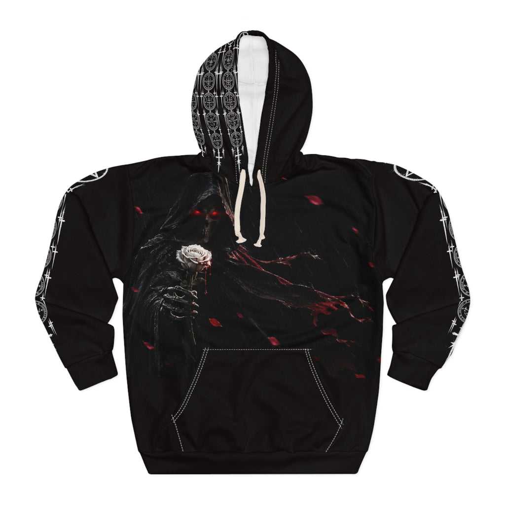 XYRO Reaper & Raven Hoodie — Occult Gothic All-Over Print
