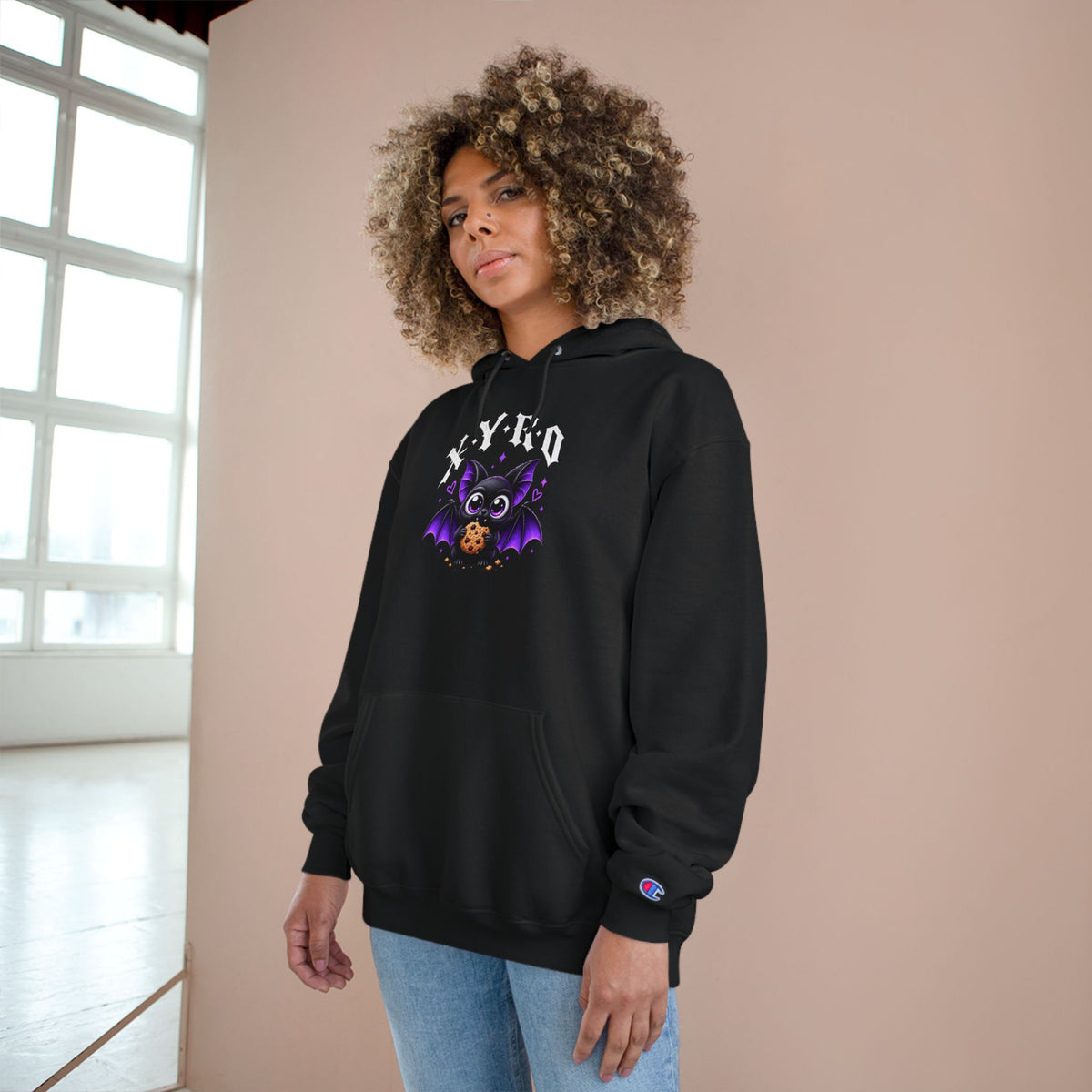 XYRO Cookie Bat Hoodie — Champion Black Pullover