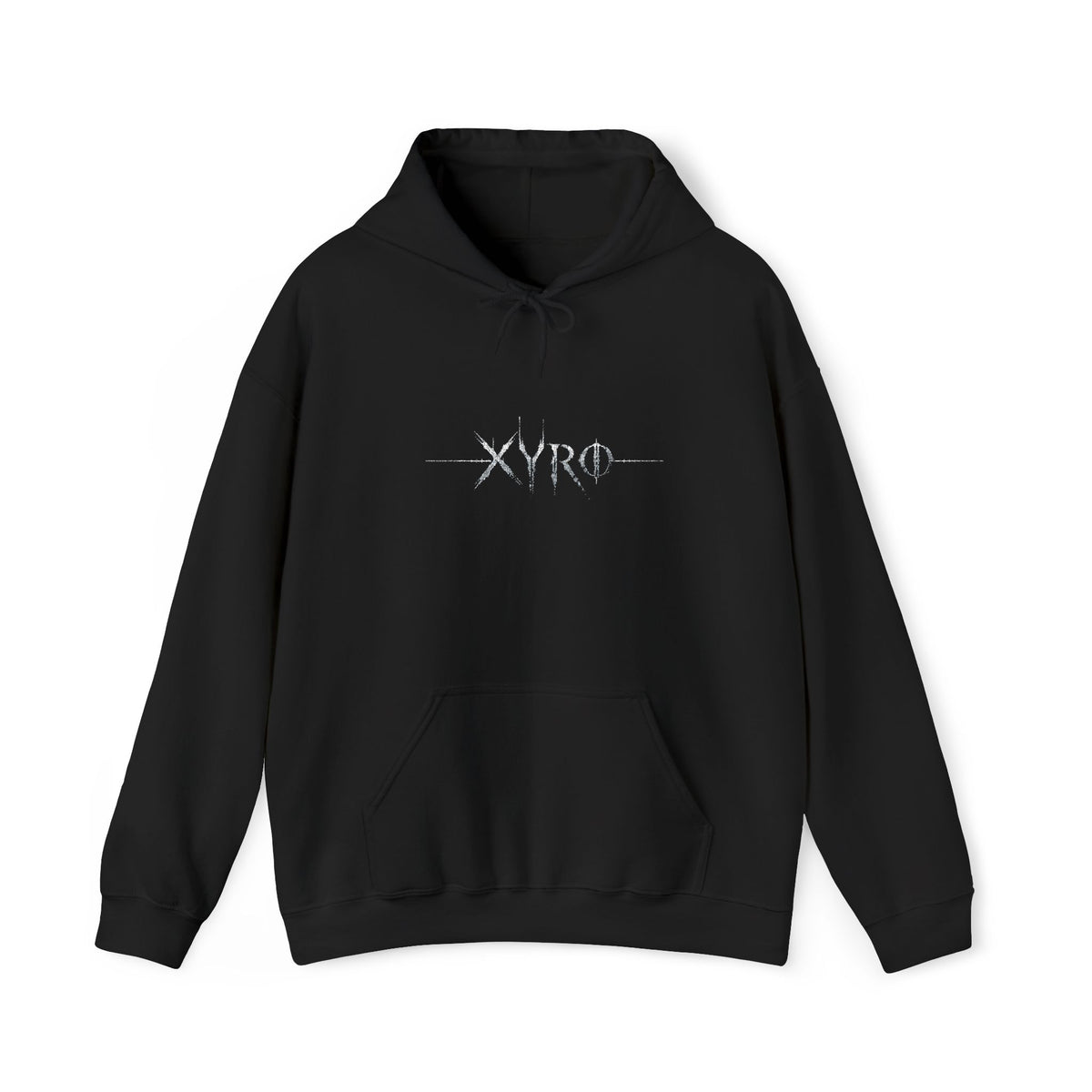 XYRO Crystal Logo Hoodie — Minimalist Black Pullover