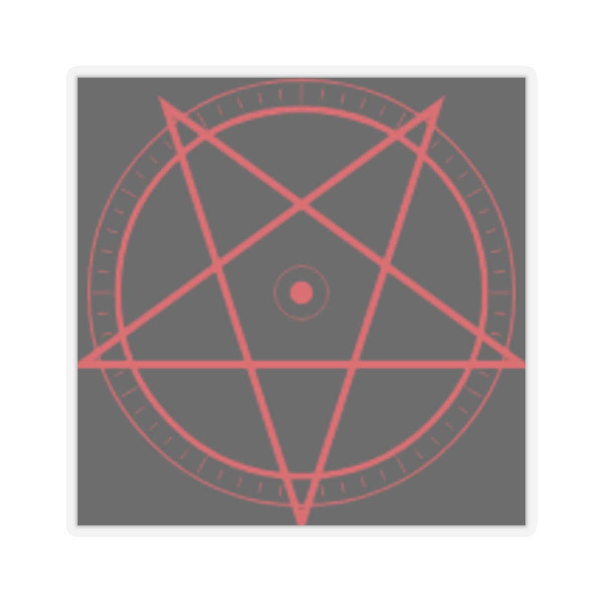 XYRO Red Pentagram Sticker — Occult Kiss-Cut Laptop Decal