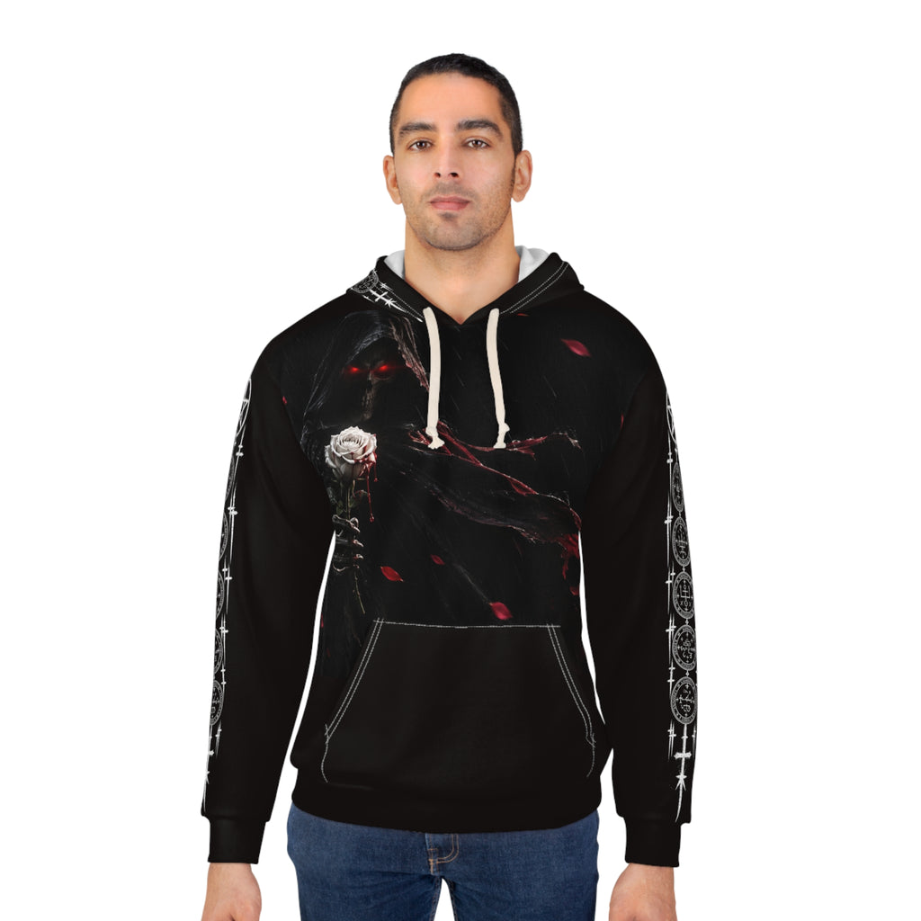 XYRO Reaper & Raven Hoodie — Occult Gothic All-Over Print