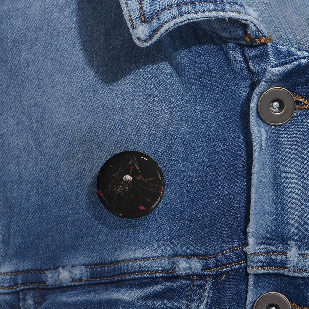 XYRO Reaper Falling Petals Pin — Round Button Badge