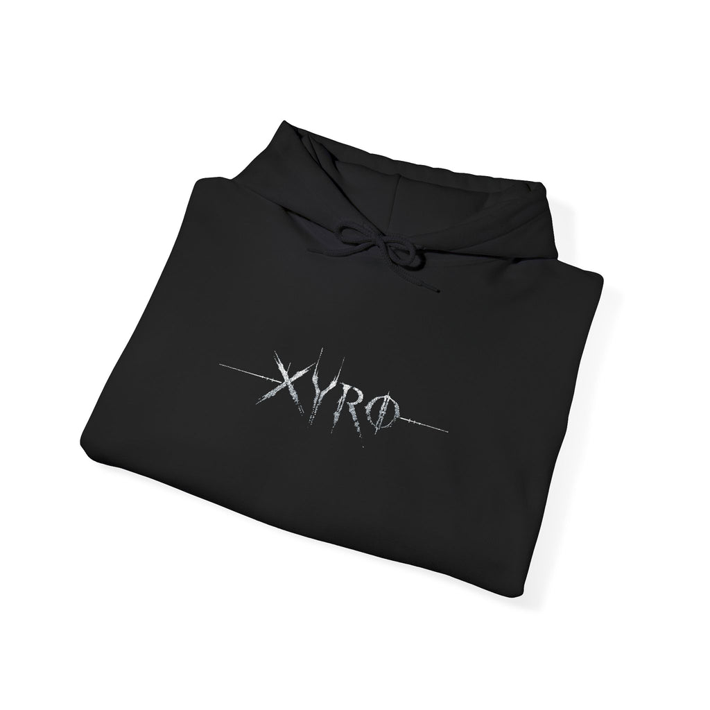 XYRO Crystal Logo Hoodie — Minimalist Black Pullover