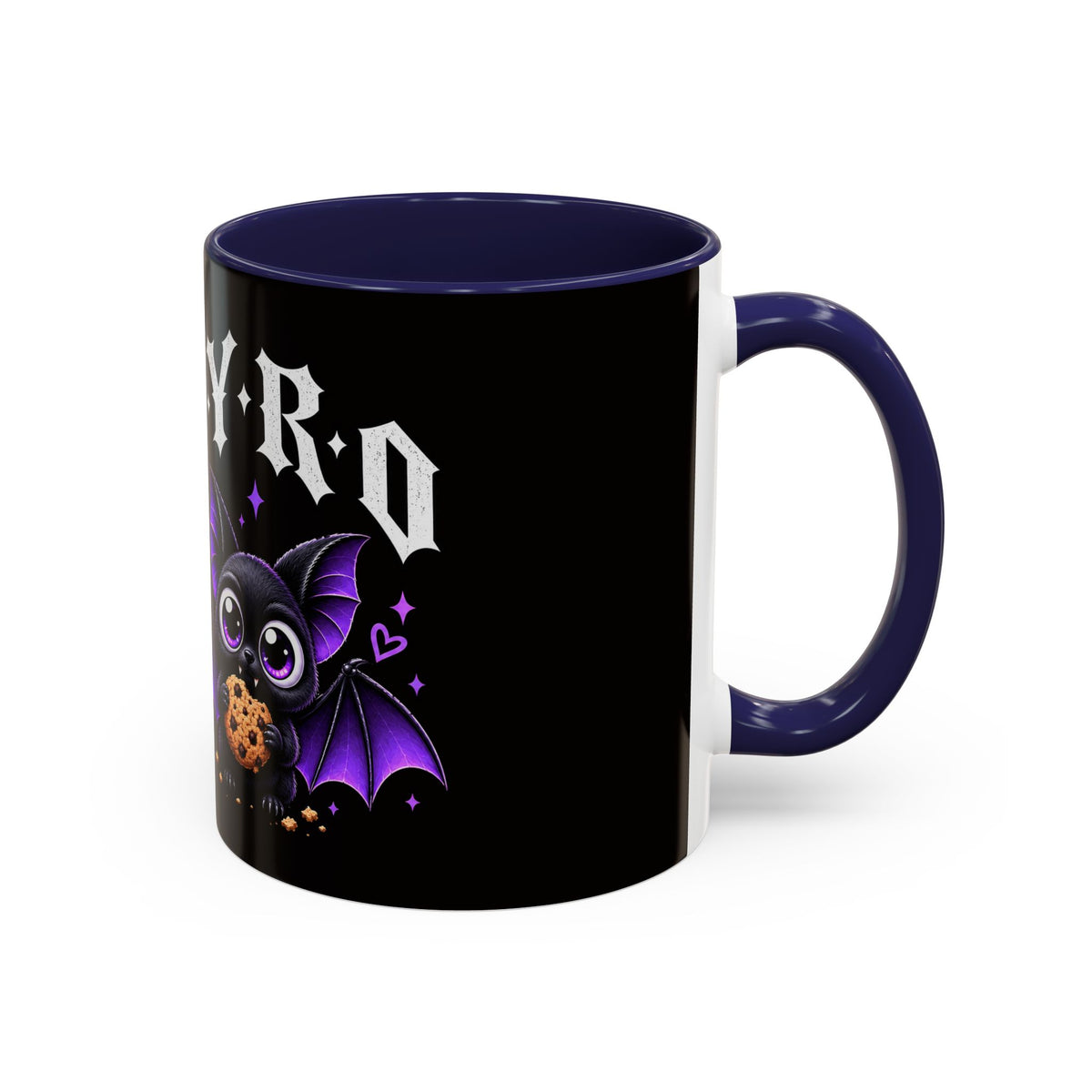 XYRO Cross & Bat Mug — Purple Vampire Aesthetic Coffee Cup