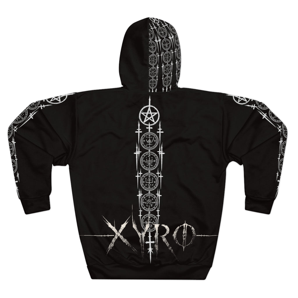 XYRO Reaper & Raven Hoodie — Occult Gothic All-Over Print