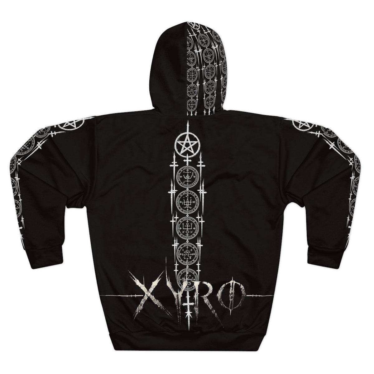XYRO Reaper & Raven Hoodie — Occult Gothic All-Over Print