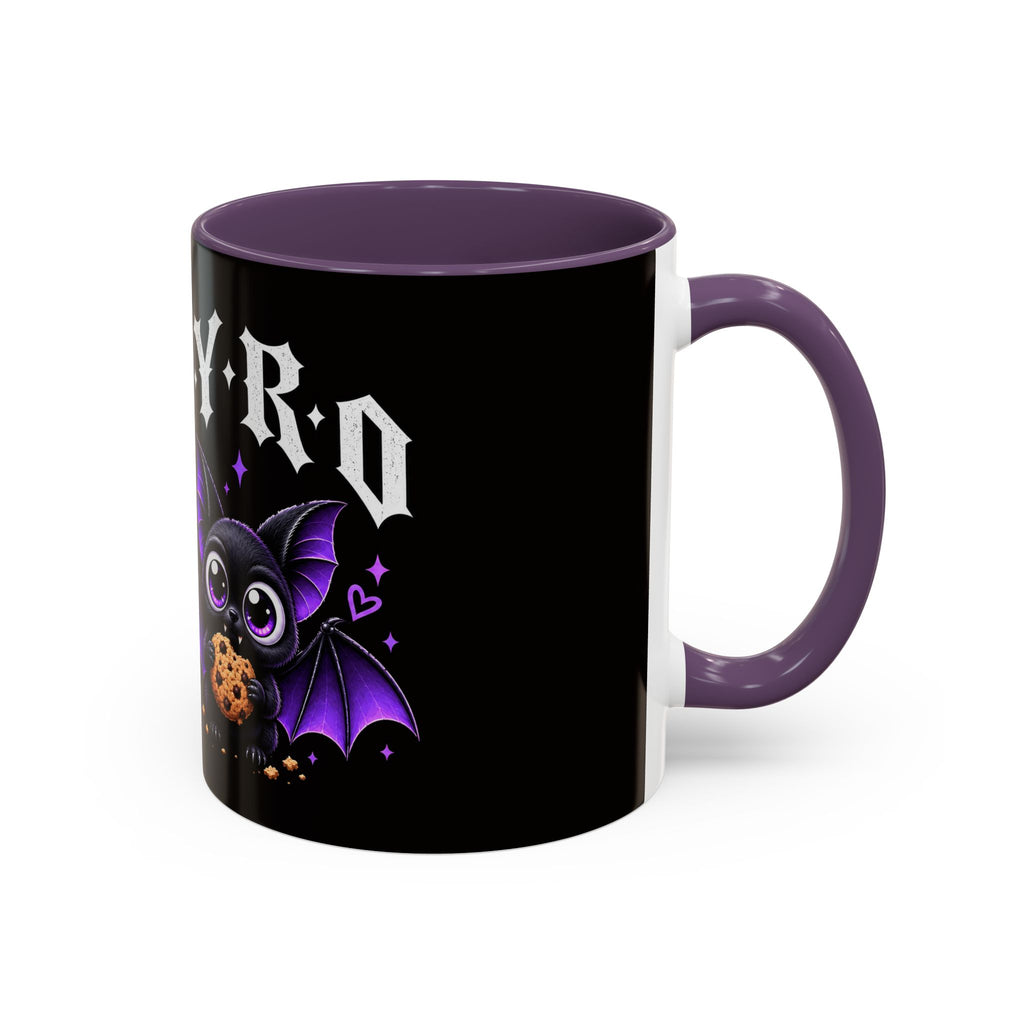 XYRO Cross & Bat Mug — Purple Vampire Aesthetic Coffee Cup