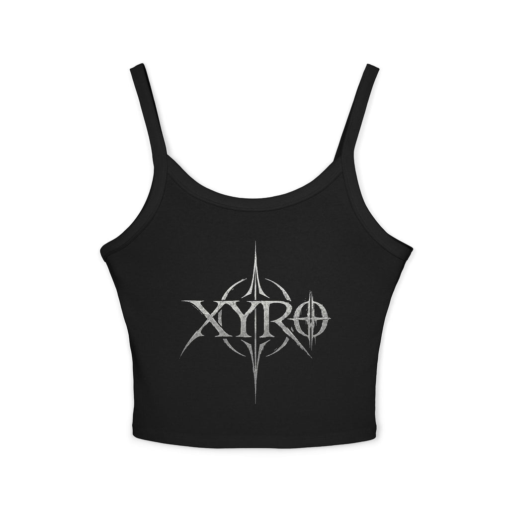 XYRO Logo Crop Tank — Gothic Spaghetti Strap Band Top