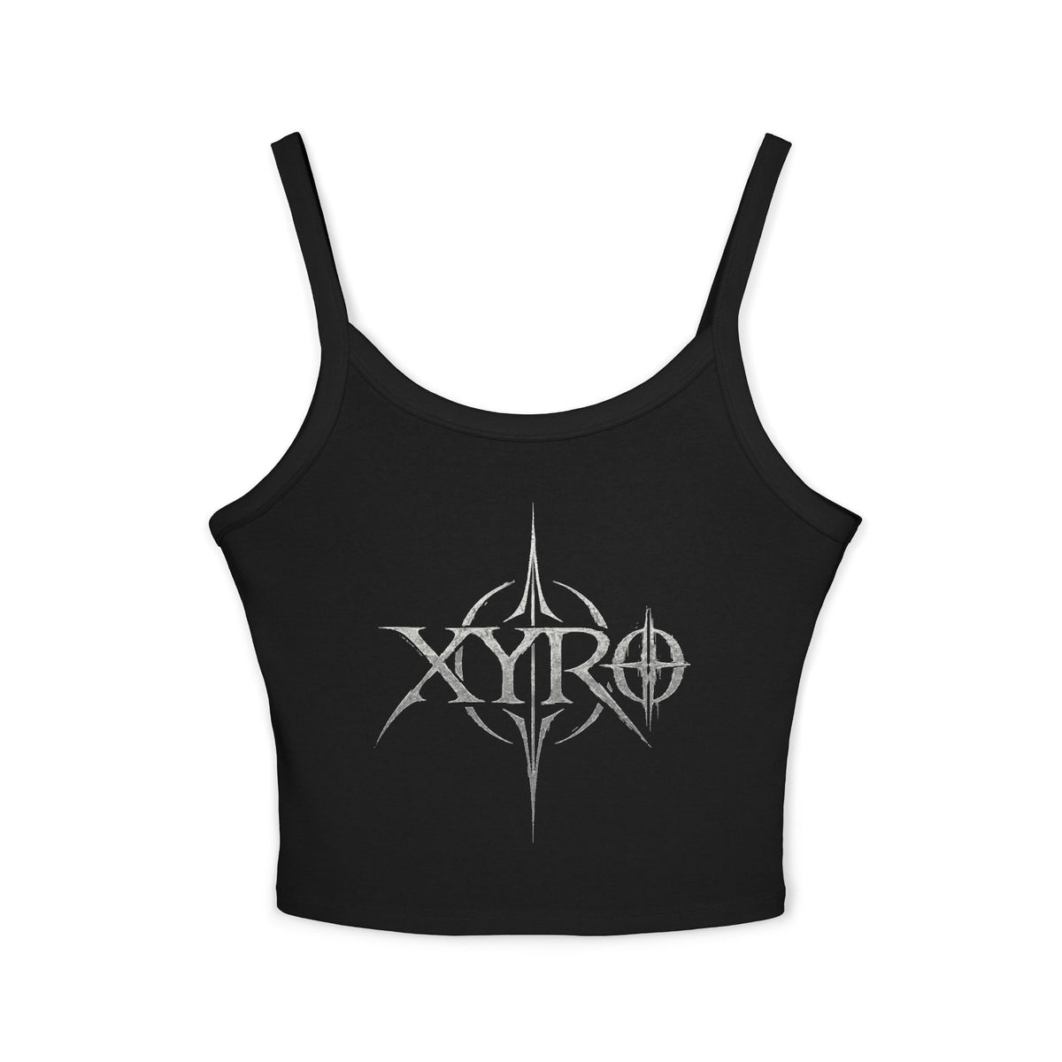 XYRO Logo Crop Tank — Gothic Spaghetti Strap Band Top
