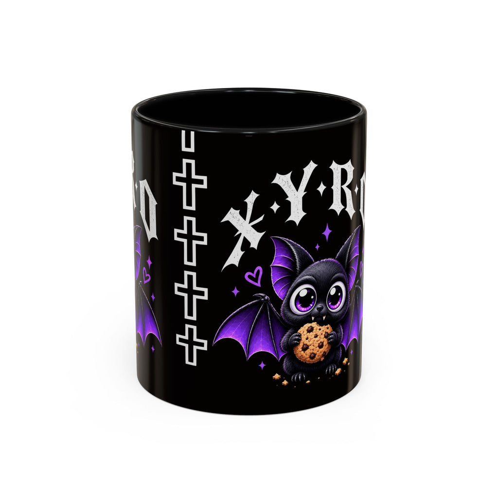 XYRO Cross & Bat Mug — Purple Vampire Aesthetic Coffee Cup