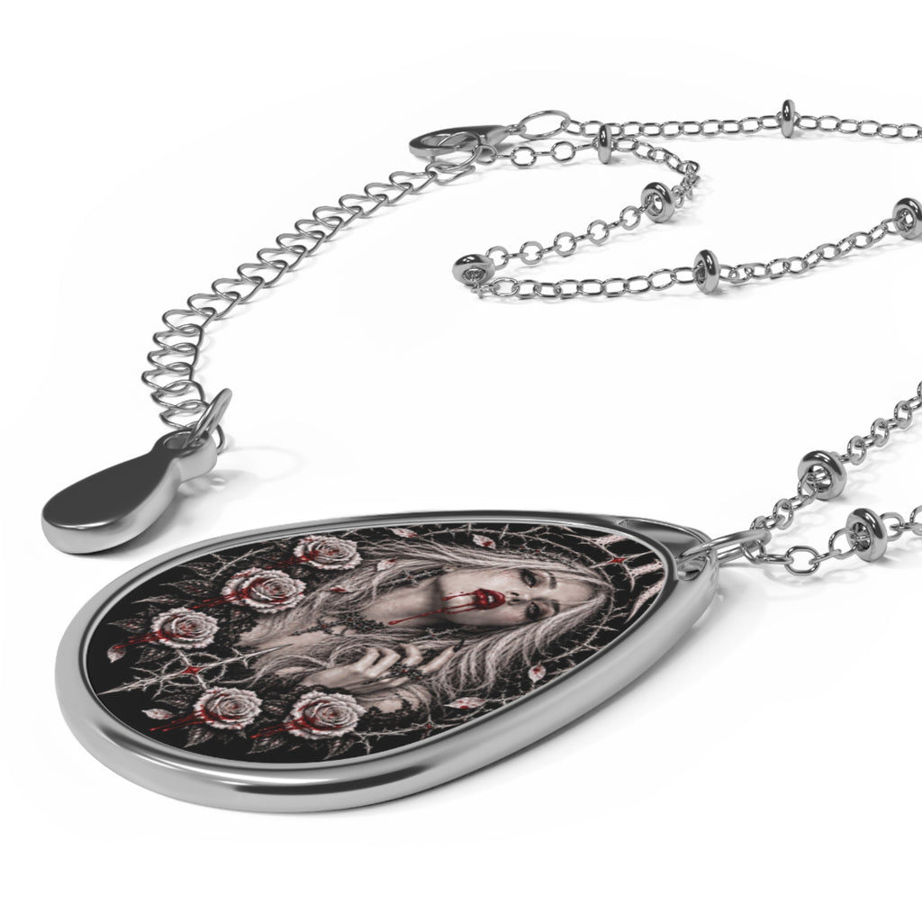 XYRO Vampire Maiden Rose Necklace — Oval Pendant
