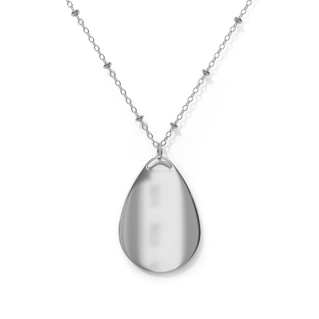 XYRO Reaper Blood Rose Pendant — Engraved Oval Necklace