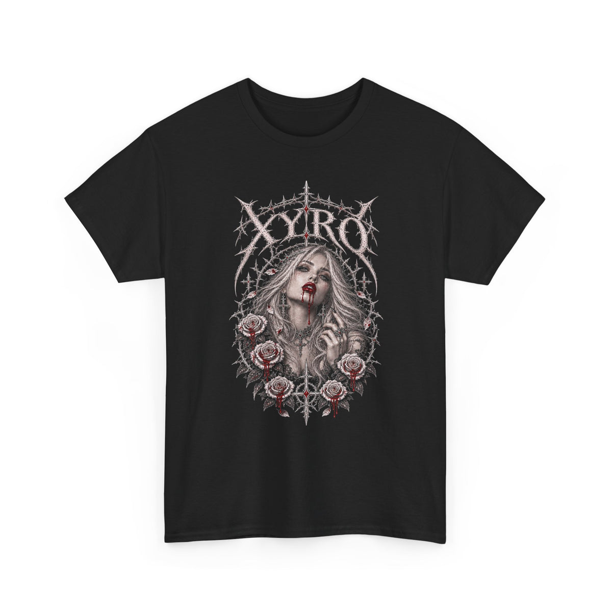 XYRO Vampire Rose Tee — Bloody Bride Horror Metal T-Shirt