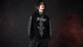 XYRO Occult Sigil Crewneck worn by a male visual-kei goth model
